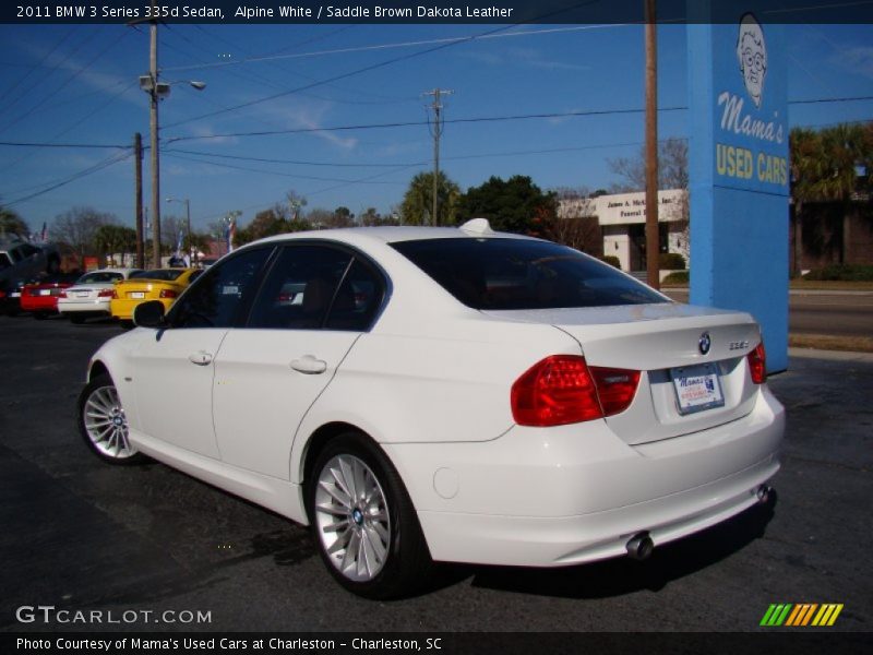 Alpine White / Saddle Brown Dakota Leather 2011 BMW 3 Series 335d Sedan