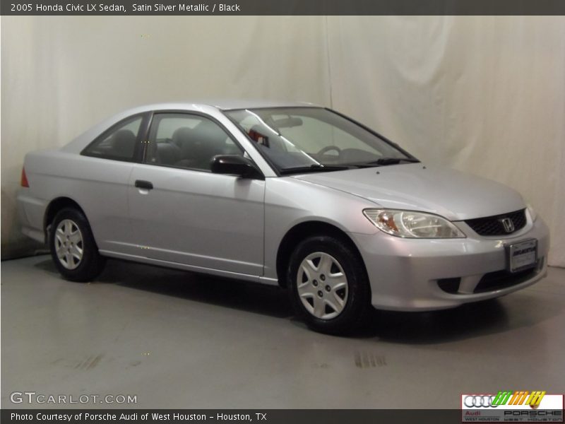Satin Silver Metallic / Black 2005 Honda Civic LX Sedan