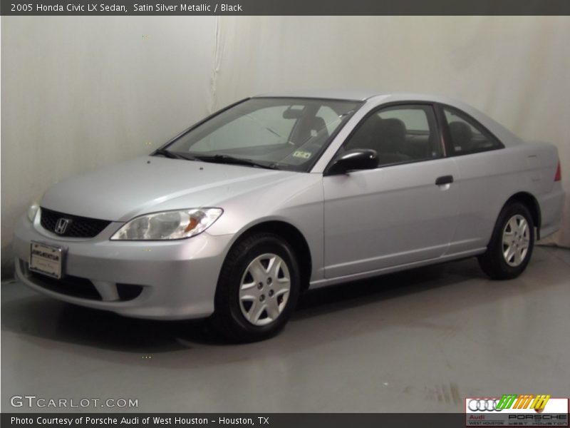 Satin Silver Metallic / Black 2005 Honda Civic LX Sedan