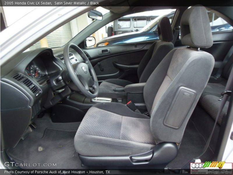 Satin Silver Metallic / Black 2005 Honda Civic LX Sedan