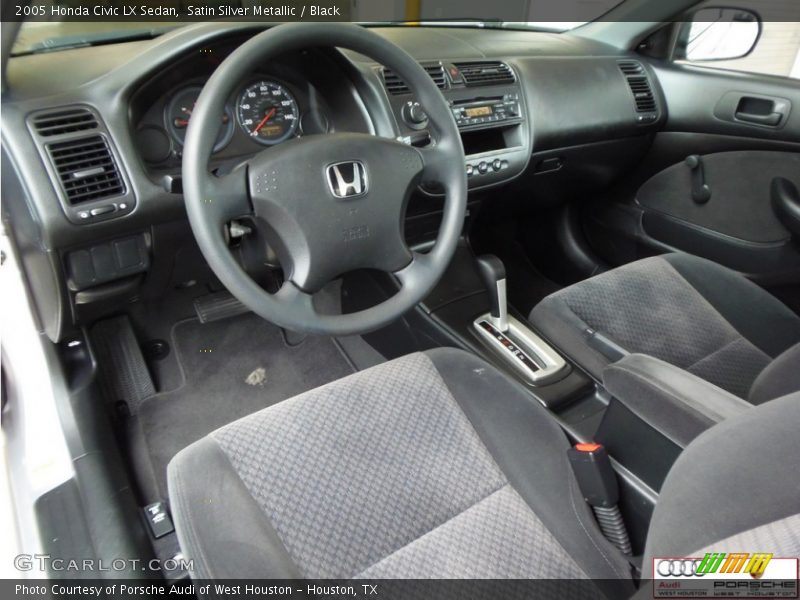 Satin Silver Metallic / Black 2005 Honda Civic LX Sedan
