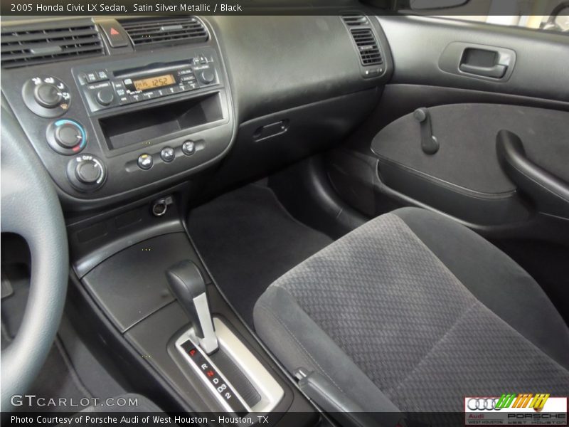 Satin Silver Metallic / Black 2005 Honda Civic LX Sedan