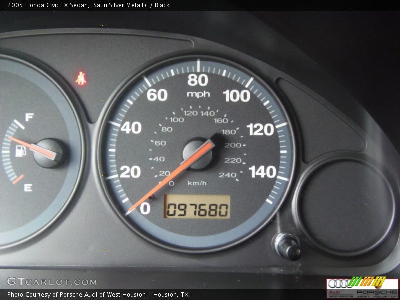 Satin Silver Metallic / Black 2005 Honda Civic LX Sedan