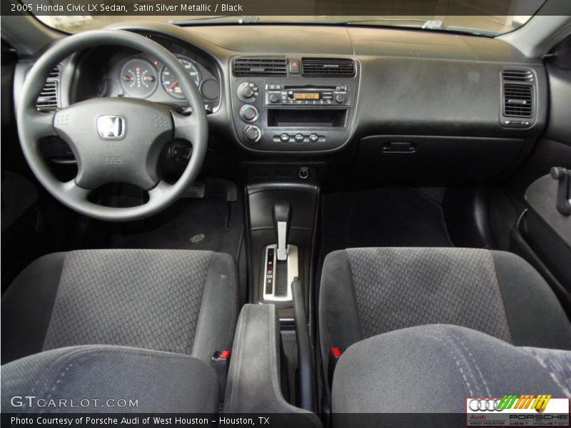 Satin Silver Metallic / Black 2005 Honda Civic LX Sedan