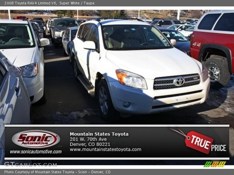 Super White / Taupe 2008 Toyota RAV4 Limited V6