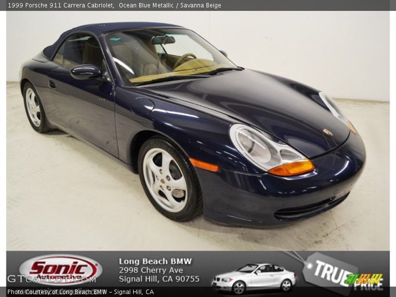 Ocean Blue Metallic / Savanna Beige 1999 Porsche 911 Carrera Cabriolet