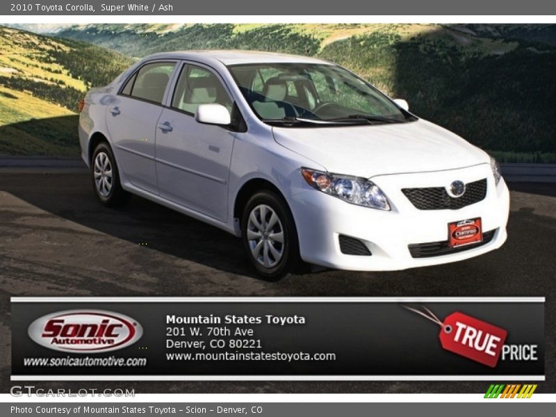 Super White / Ash 2010 Toyota Corolla