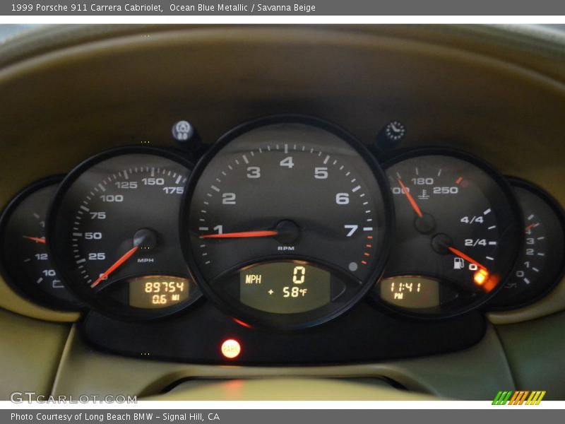 Ocean Blue Metallic / Savanna Beige 1999 Porsche 911 Carrera Cabriolet