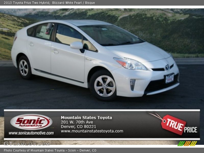 Blizzard White Pearl / Bisque 2013 Toyota Prius Two Hybrid