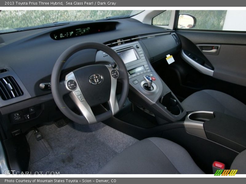 Sea Glass Pearl / Dark Gray 2013 Toyota Prius Three Hybrid