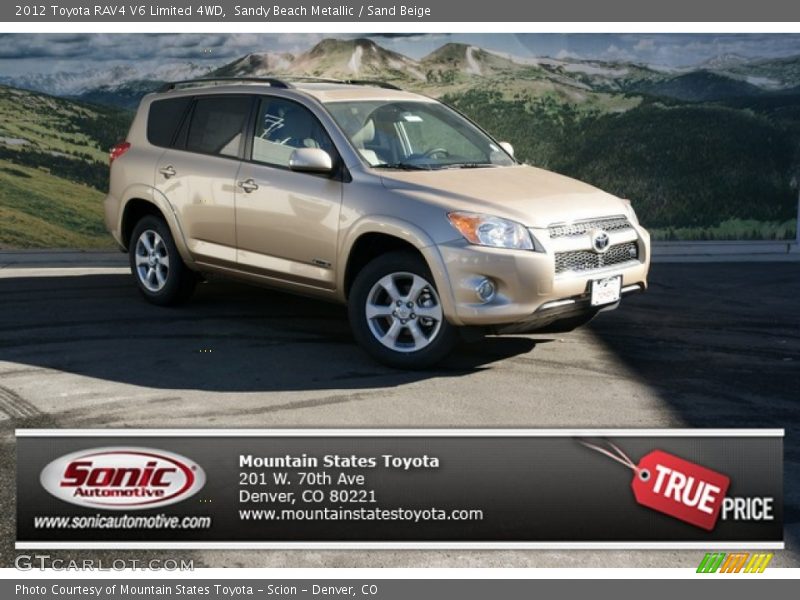 Sandy Beach Metallic / Sand Beige 2012 Toyota RAV4 V6 Limited 4WD