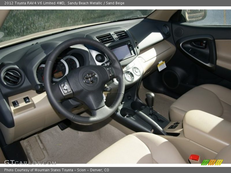 Sandy Beach Metallic / Sand Beige 2012 Toyota RAV4 V6 Limited 4WD