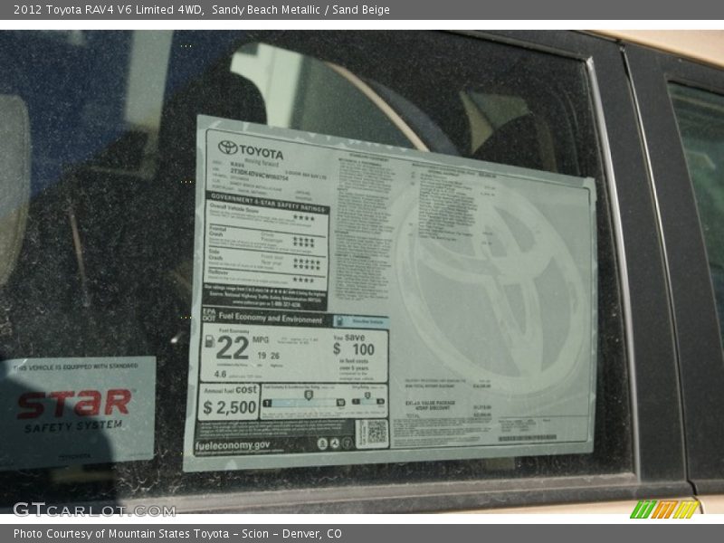 Sandy Beach Metallic / Sand Beige 2012 Toyota RAV4 V6 Limited 4WD