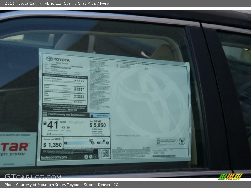 Cosmic Gray Mica / Ivory 2012 Toyota Camry Hybrid LE