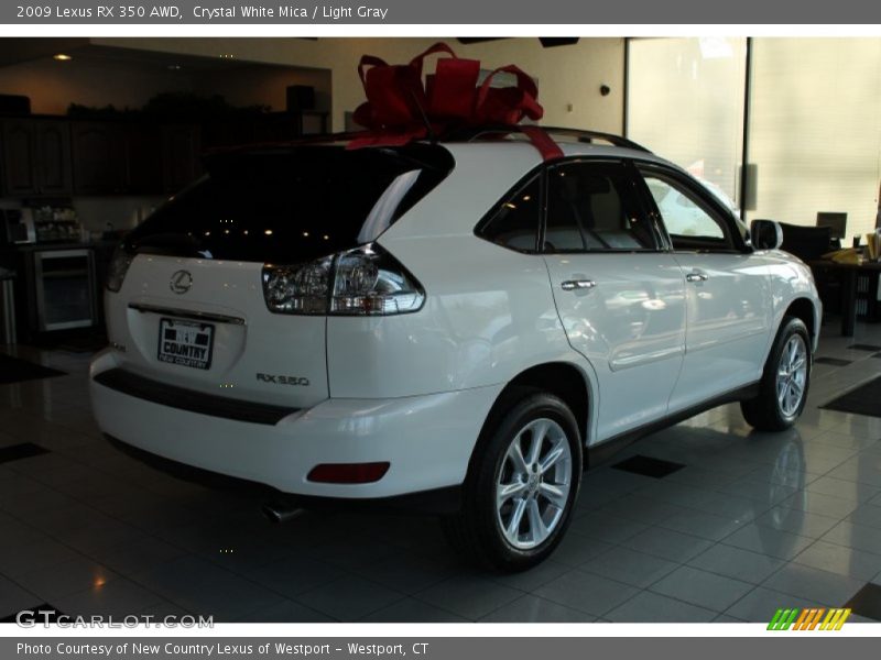 Crystal White Mica / Light Gray 2009 Lexus RX 350 AWD