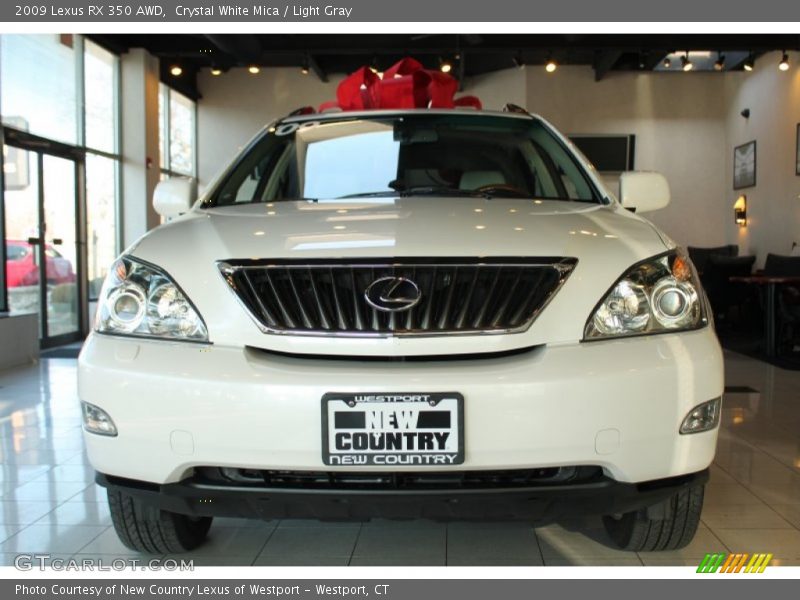 Crystal White Mica / Light Gray 2009 Lexus RX 350 AWD