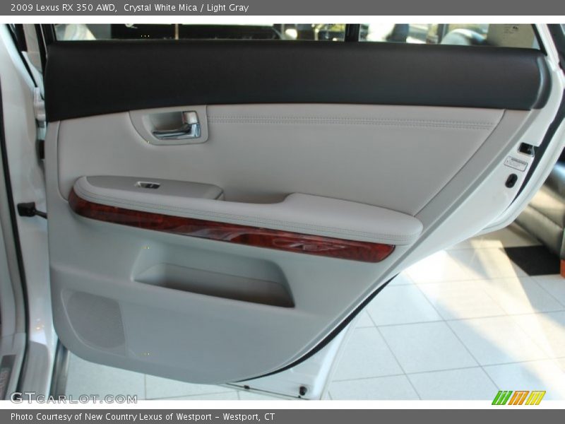 Crystal White Mica / Light Gray 2009 Lexus RX 350 AWD