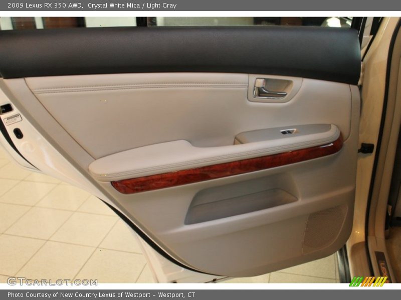 Crystal White Mica / Light Gray 2009 Lexus RX 350 AWD