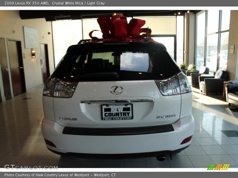 Crystal White Mica / Light Gray 2009 Lexus RX 350 AWD