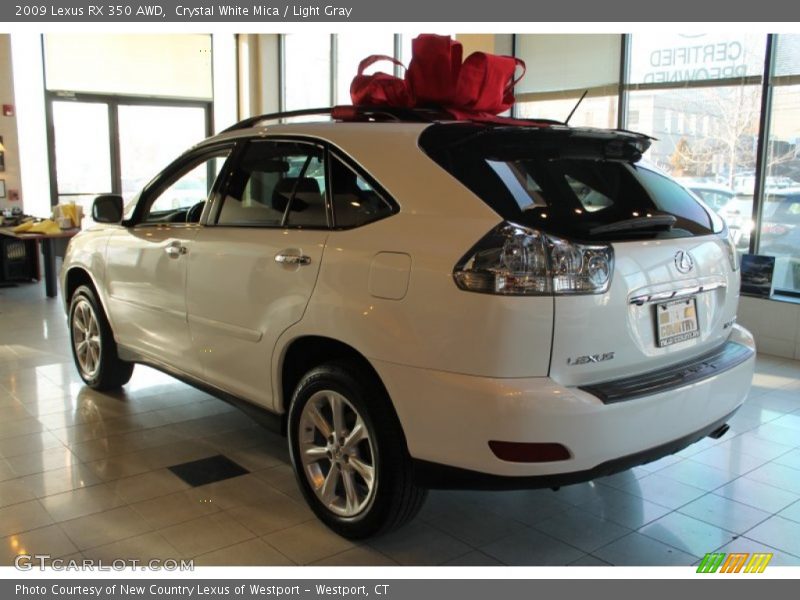 Crystal White Mica / Light Gray 2009 Lexus RX 350 AWD
