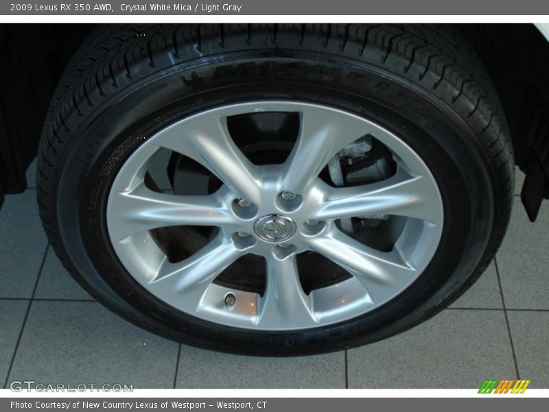 Crystal White Mica / Light Gray 2009 Lexus RX 350 AWD