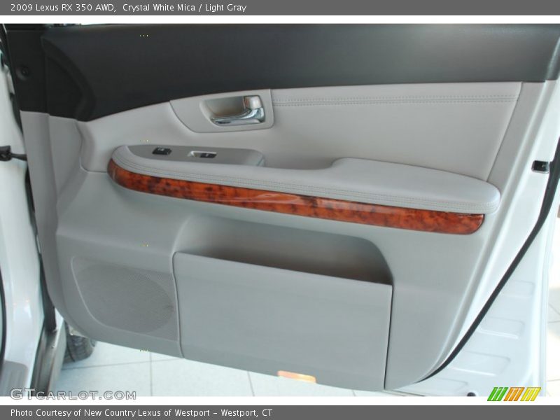 Crystal White Mica / Light Gray 2009 Lexus RX 350 AWD
