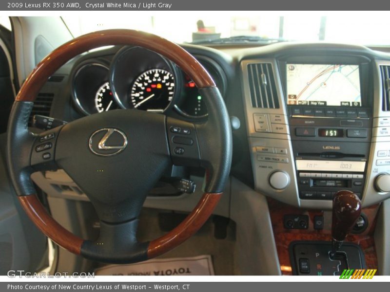 Crystal White Mica / Light Gray 2009 Lexus RX 350 AWD