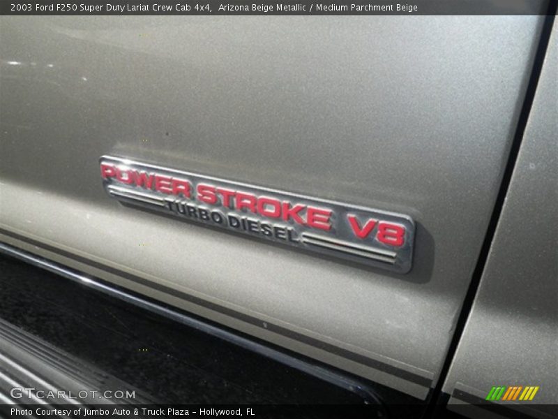 Arizona Beige Metallic / Medium Parchment Beige 2003 Ford F250 Super Duty Lariat Crew Cab 4x4
