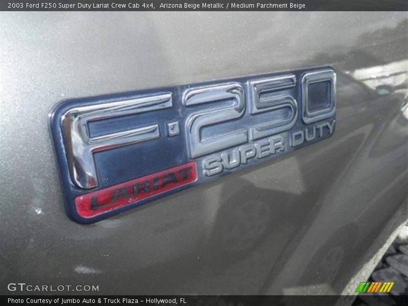 Arizona Beige Metallic / Medium Parchment Beige 2003 Ford F250 Super Duty Lariat Crew Cab 4x4