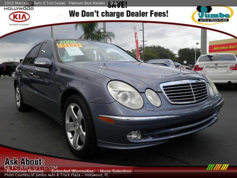 Platinum Blue Metallic / Grey 2003 Mercedes-Benz E 500 Sedan
