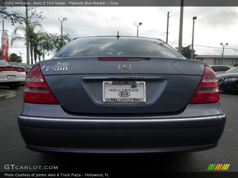 Platinum Blue Metallic / Grey 2003 Mercedes-Benz E 500 Sedan