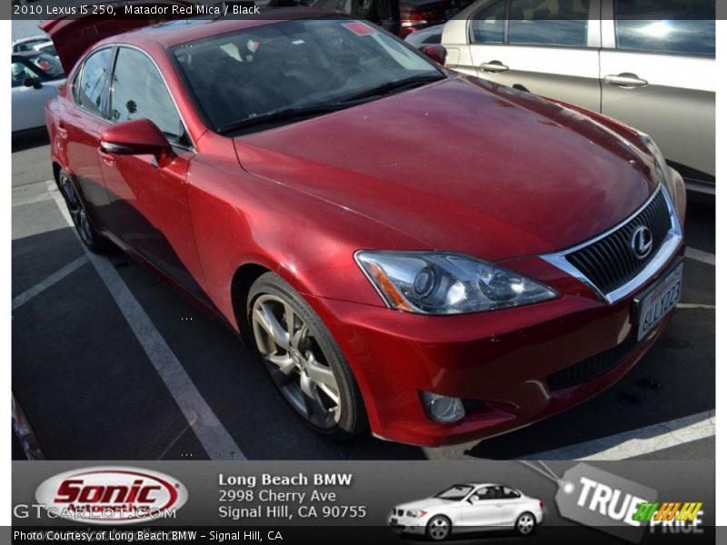Matador Red Mica / Black 2010 Lexus IS 250