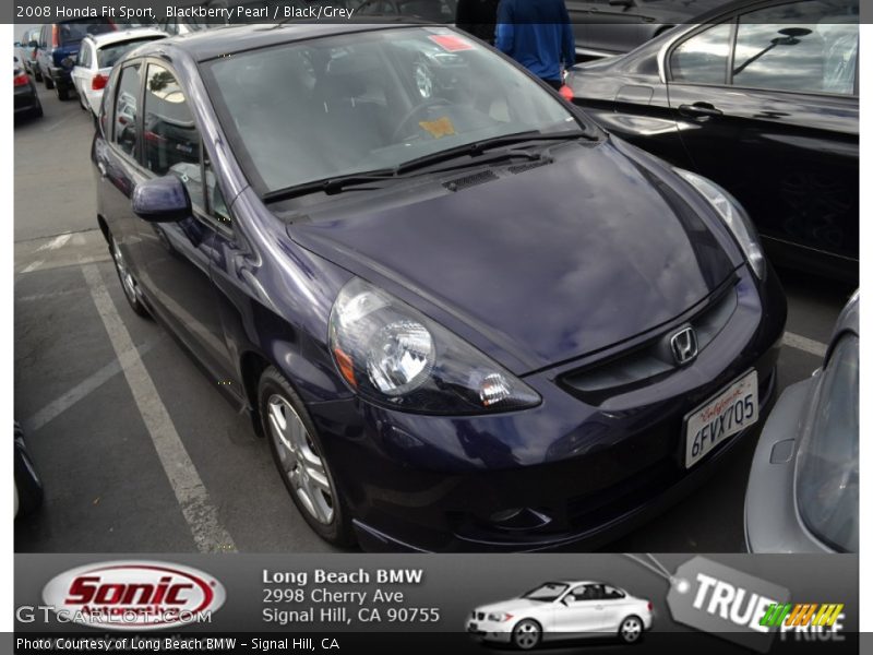 Blackberry Pearl / Black/Grey 2008 Honda Fit Sport
