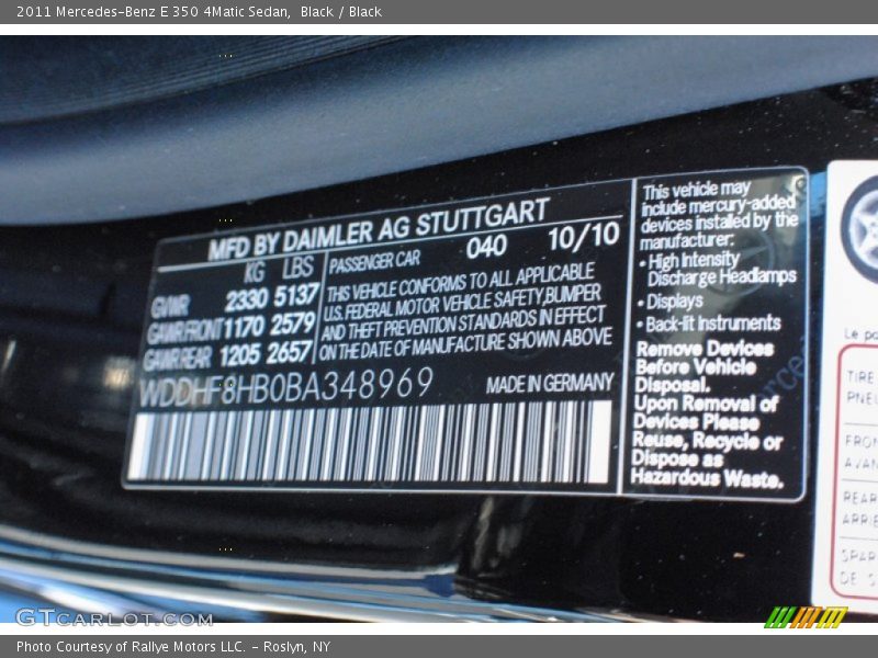 Black / Black 2011 Mercedes-Benz E 350 4Matic Sedan