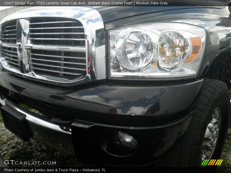 Brilliant Black Crystal Pearl / Medium Slate Gray 2007 Dodge Ram 3500 Laramie Quad Cab 4x4