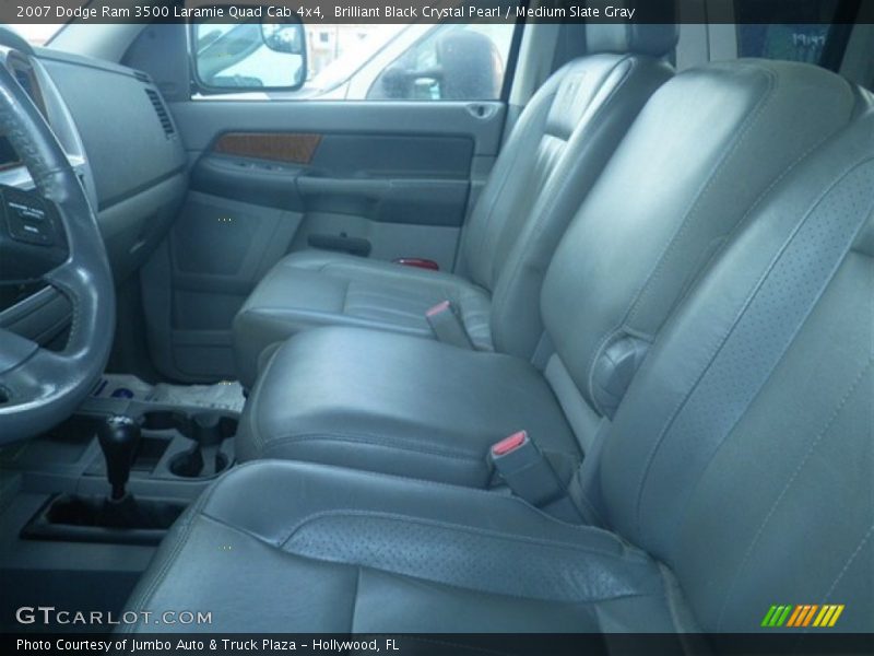 Brilliant Black Crystal Pearl / Medium Slate Gray 2007 Dodge Ram 3500 Laramie Quad Cab 4x4