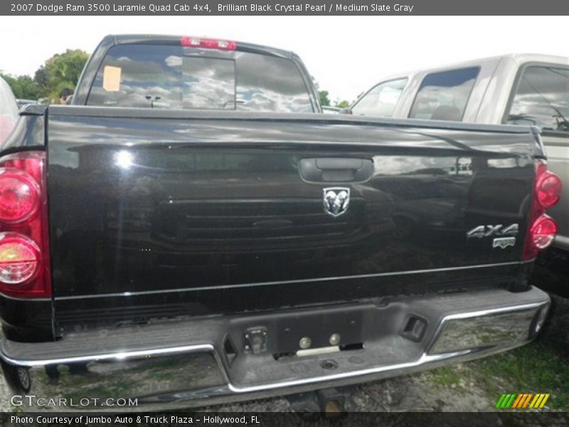 Brilliant Black Crystal Pearl / Medium Slate Gray 2007 Dodge Ram 3500 Laramie Quad Cab 4x4