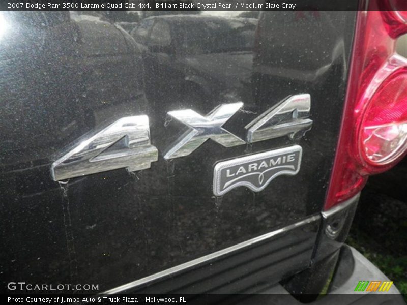 Brilliant Black Crystal Pearl / Medium Slate Gray 2007 Dodge Ram 3500 Laramie Quad Cab 4x4