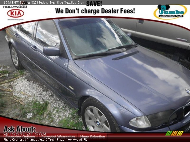 Steel Blue Metallic / Grey 1999 BMW 3 Series 323i Sedan