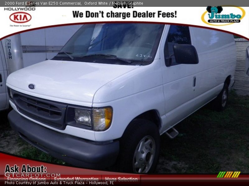 Oxford White / Medium Graphite 2000 Ford E Series Van E250 Commercial