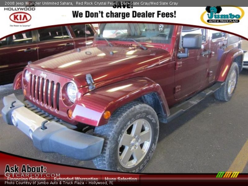 Red Rock Crystal Pearl / Dark Slate Gray/Med Slate Gray 2008 Jeep Wrangler Unlimited Sahara