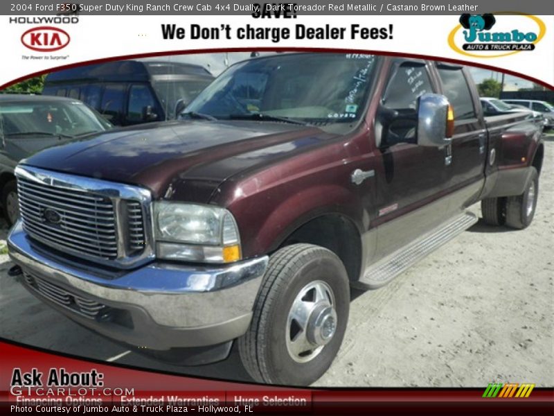Dark Toreador Red Metallic / Castano Brown Leather 2004 Ford F350 Super Duty King Ranch Crew Cab 4x4 Dually
