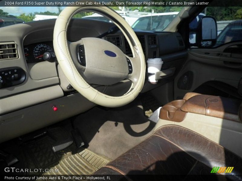 Dark Toreador Red Metallic / Castano Brown Leather 2004 Ford F350 Super Duty King Ranch Crew Cab 4x4 Dually