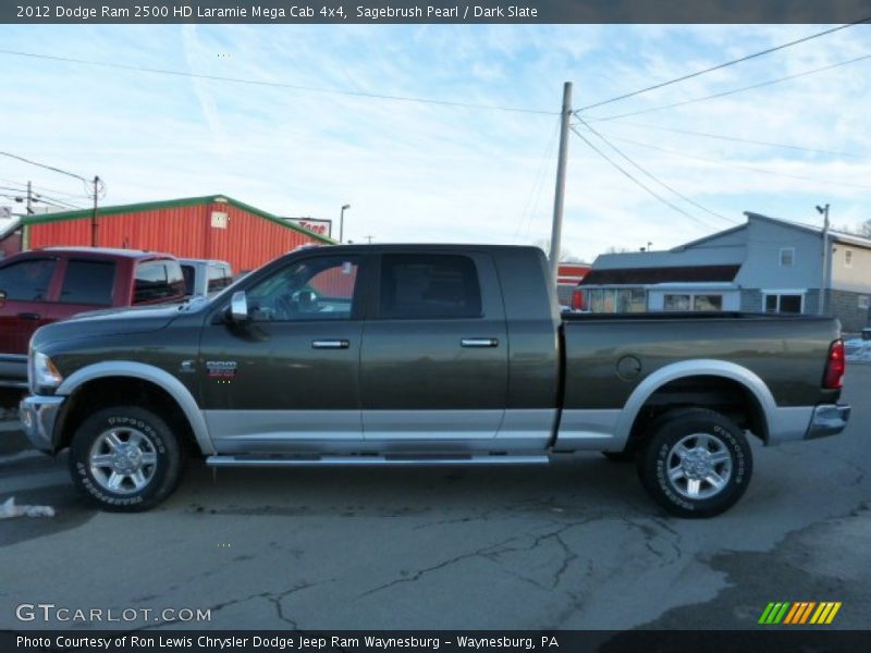 Sagebrush Pearl / Dark Slate 2012 Dodge Ram 2500 HD Laramie Mega Cab 4x4