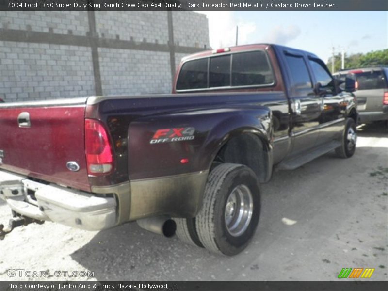Dark Toreador Red Metallic / Castano Brown Leather 2004 Ford F350 Super Duty King Ranch Crew Cab 4x4 Dually