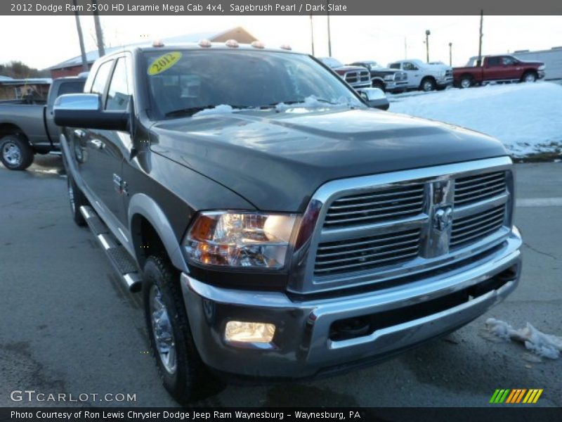 Sagebrush Pearl / Dark Slate 2012 Dodge Ram 2500 HD Laramie Mega Cab 4x4