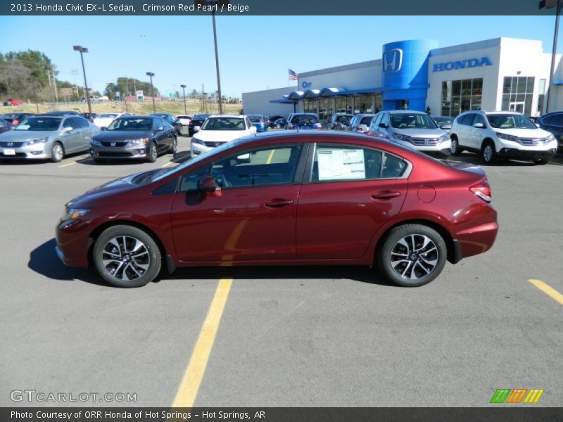 Crimson Red Pearl / Beige 2013 Honda Civic EX-L Sedan