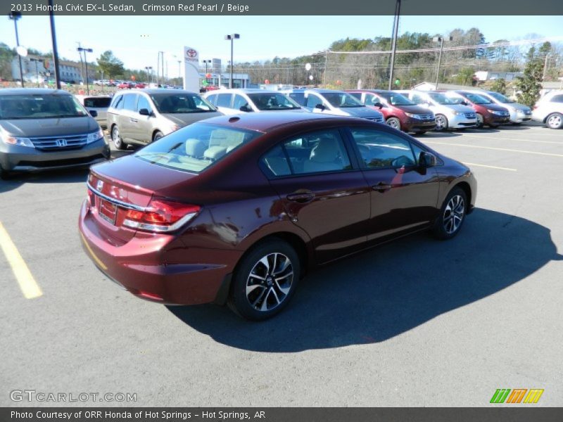 Crimson Red Pearl / Beige 2013 Honda Civic EX-L Sedan