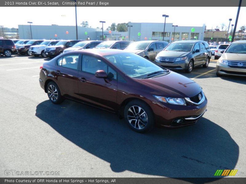 Crimson Red Pearl / Beige 2013 Honda Civic EX-L Sedan