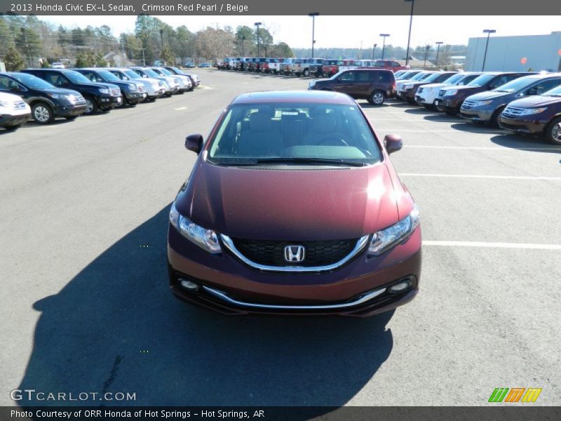 Crimson Red Pearl / Beige 2013 Honda Civic EX-L Sedan